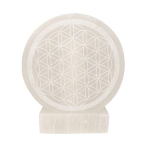 Lampe Sélénite Frame – Fleur de Vie 15 cm
