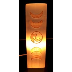 Lampe Sélénite Rectangle Gravée 25 cm – Cadran Lunaire