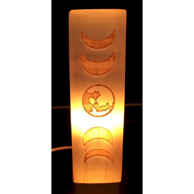 Lampe Sélénite Rectangle Gravée 25 cm – Cadran Lunaire