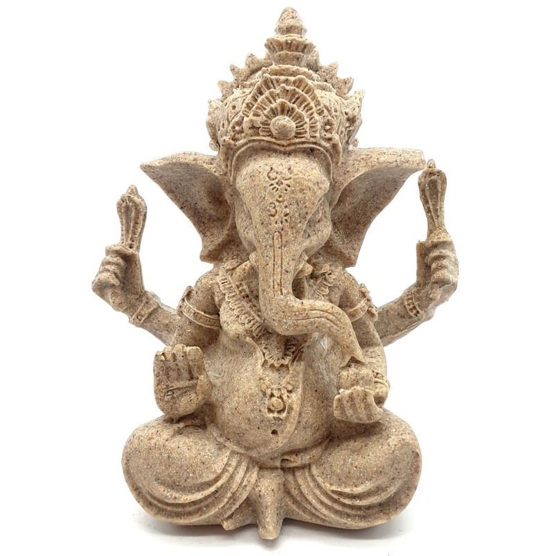 Statue Résine Ganesh Gris 13 cm